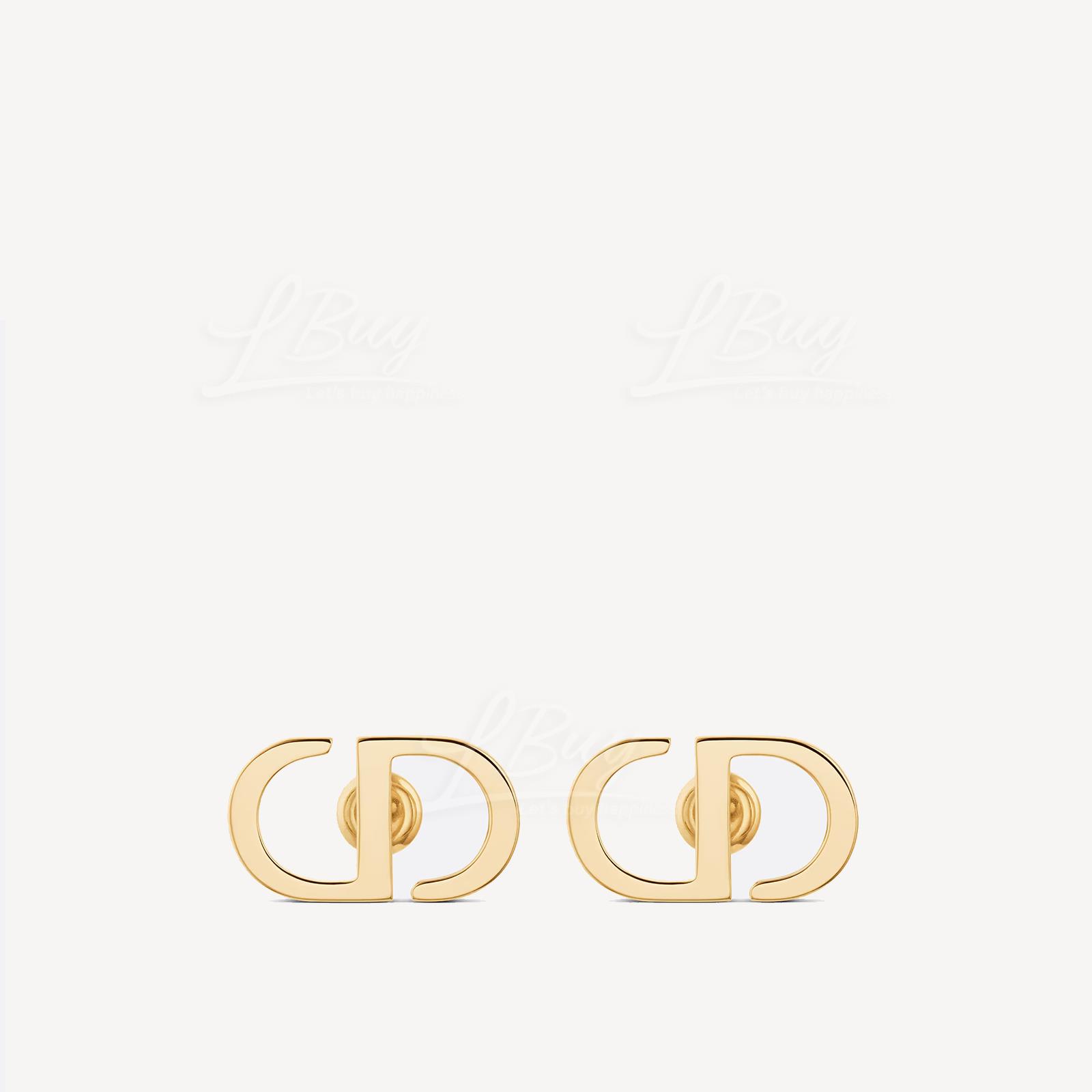 Dior Petit CD Stud Earrings Gold-Finish Metal E1742