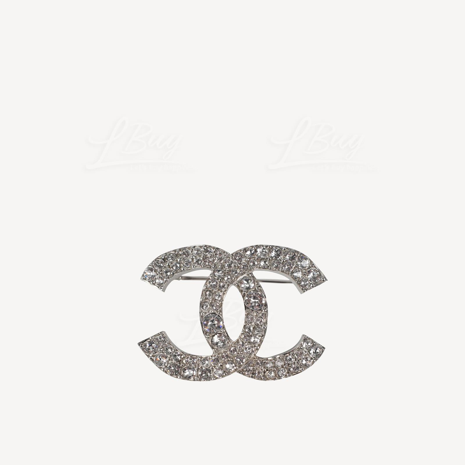 Chanel Silver CC Logo Brooch AB4290