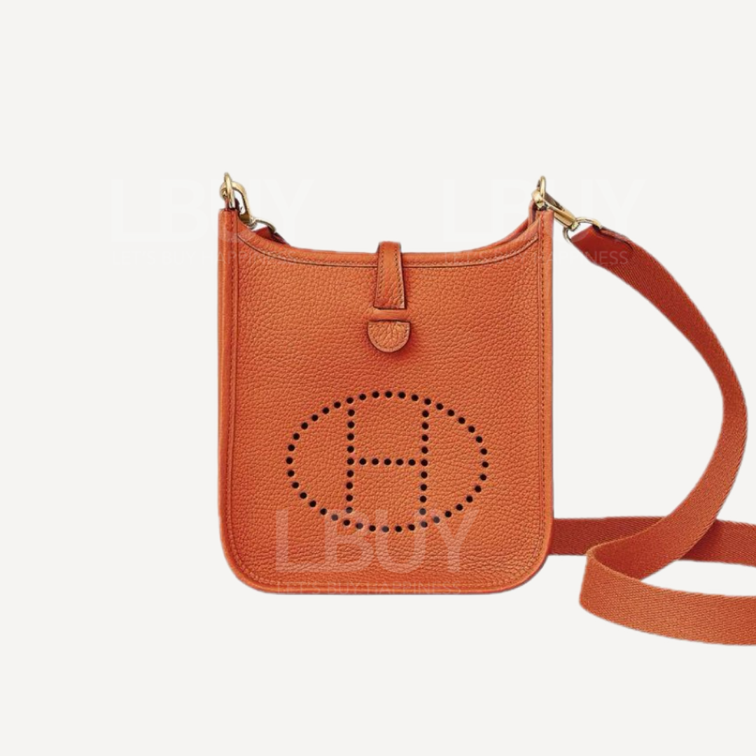 Hermes Mini Evelyne 16 Amazone Bag 火焰橙 金扣