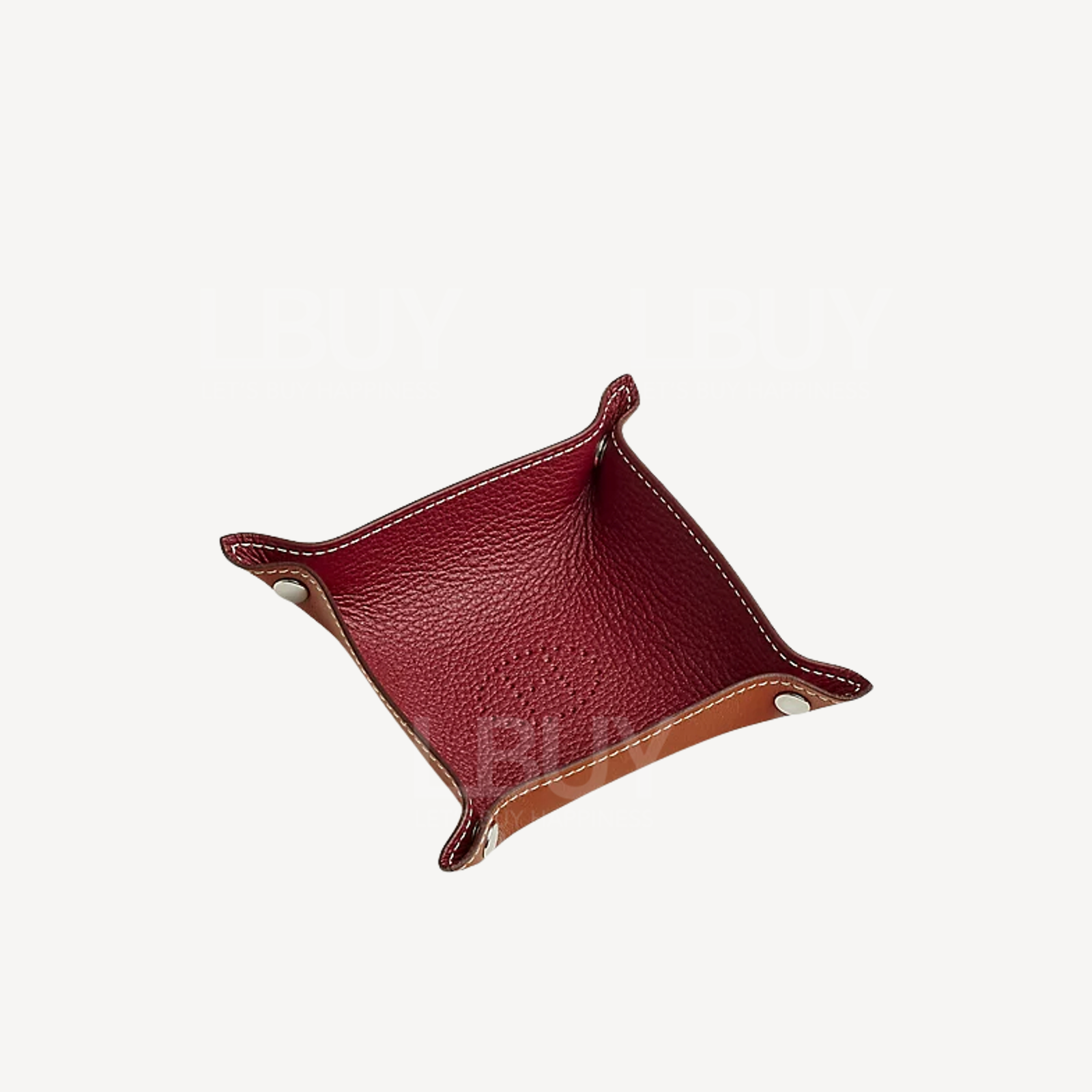 Hermes Mises et Relances H Evelyne Mini Change Tray 皮革零钱托盘 置物盘 胭脂红 原色