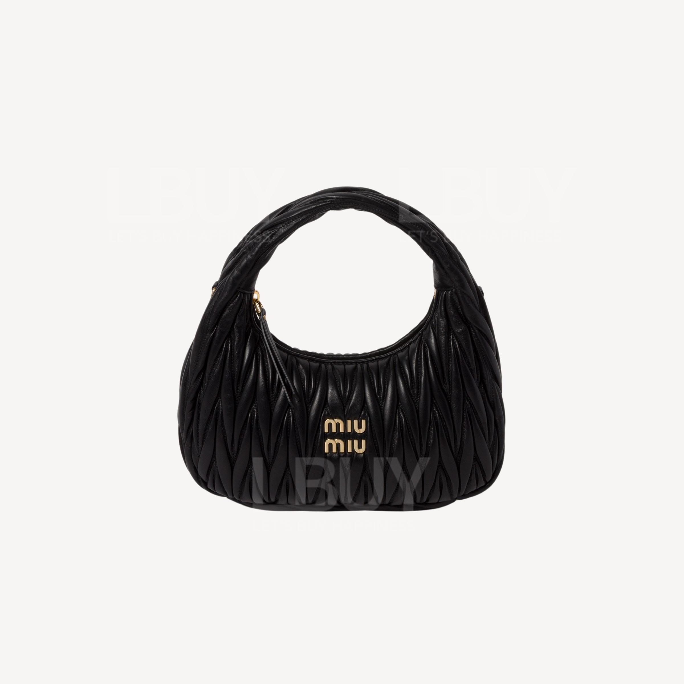 Miu Miu Matelasse 迷你半月形單肩包 黑色