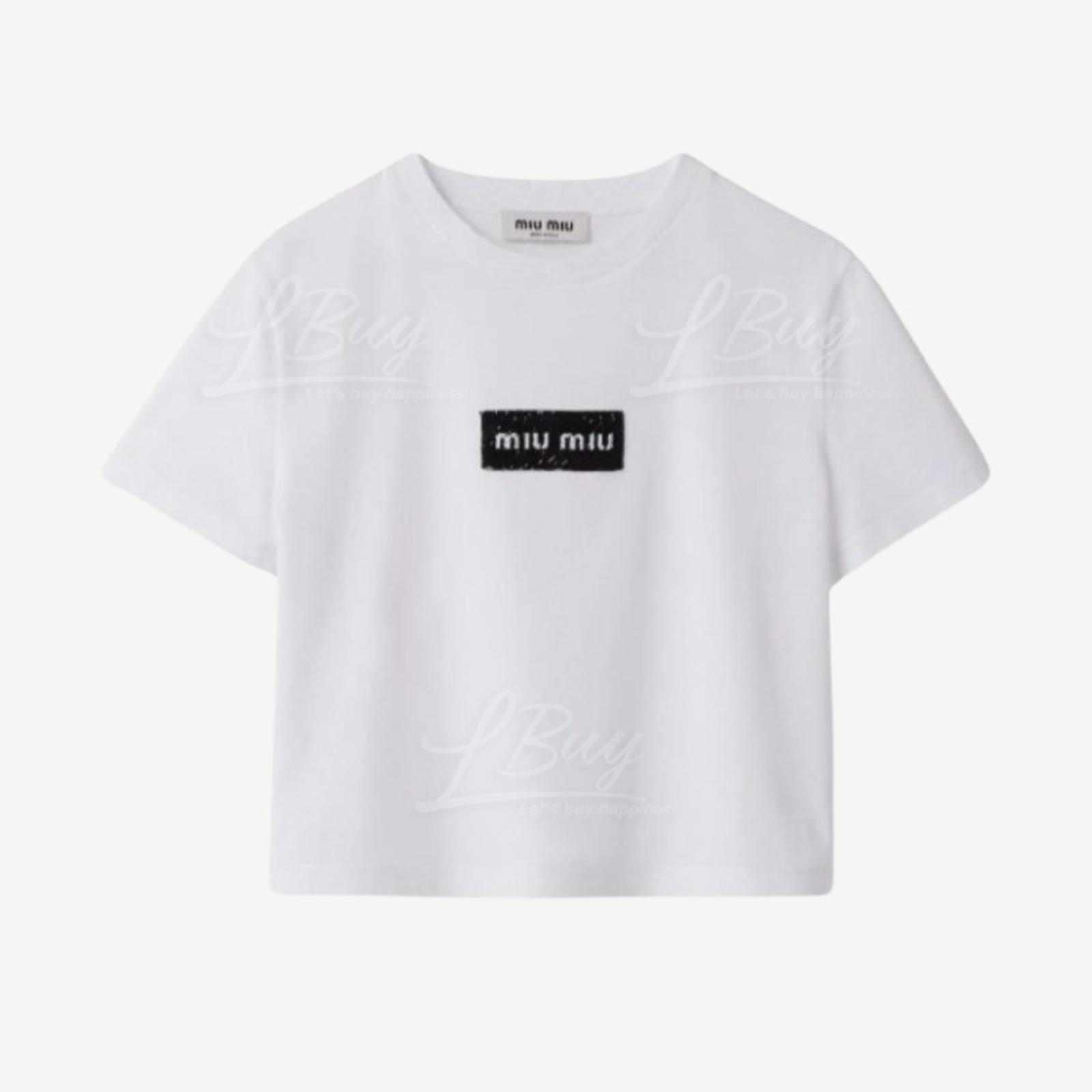 Miu Miu Jersey 閃片Logo T-shirt