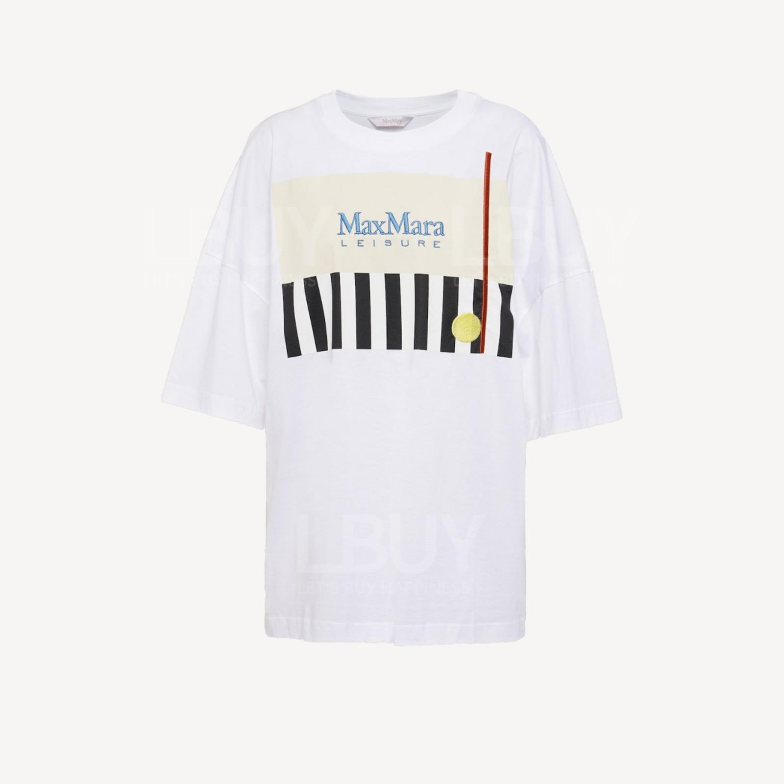 Maxmara 钢琴印花白色宽松短袖T恤Tee