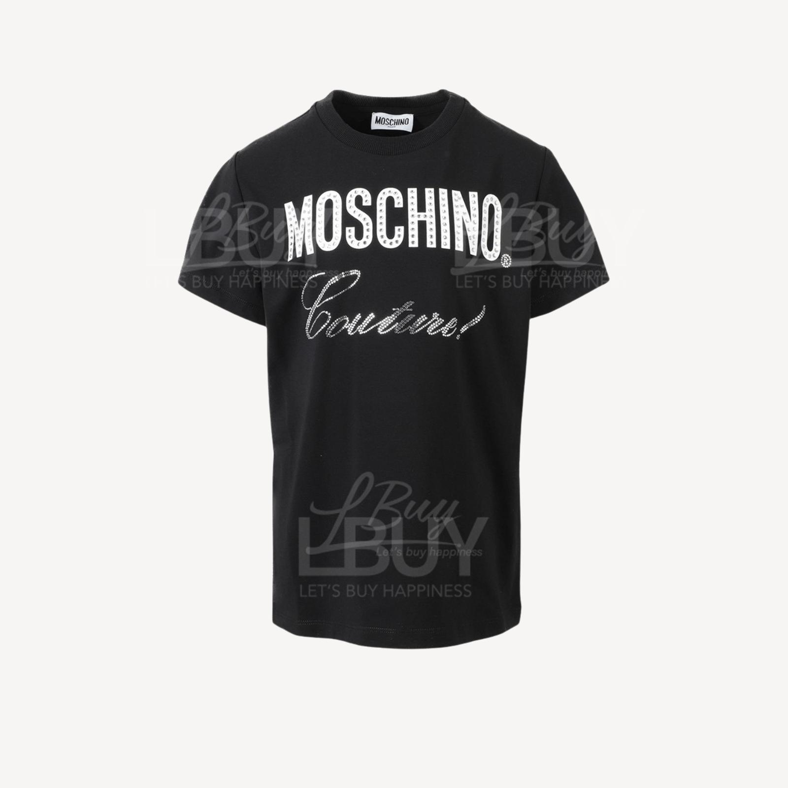 Moschino 閃石Logo 字黑色Tee