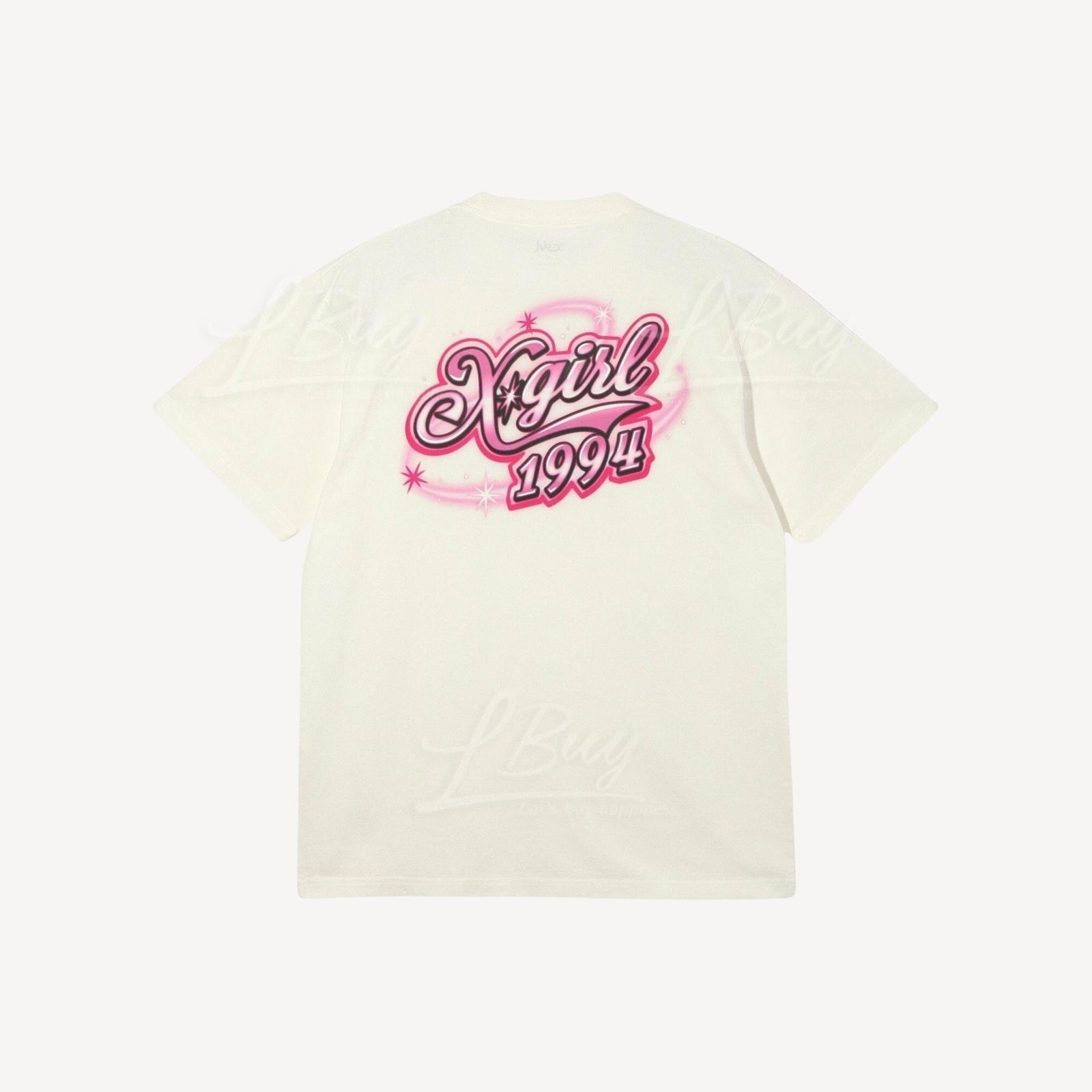 X-girl白色前後logo 印花短袖Tee T-Shirt