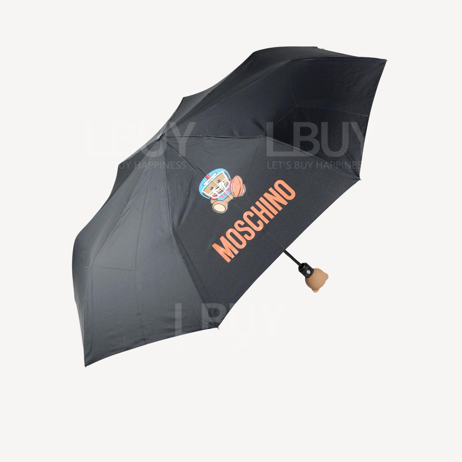 Moschino 欖球泰迪熊 公仔手柄 防UV黑色自動雨傘