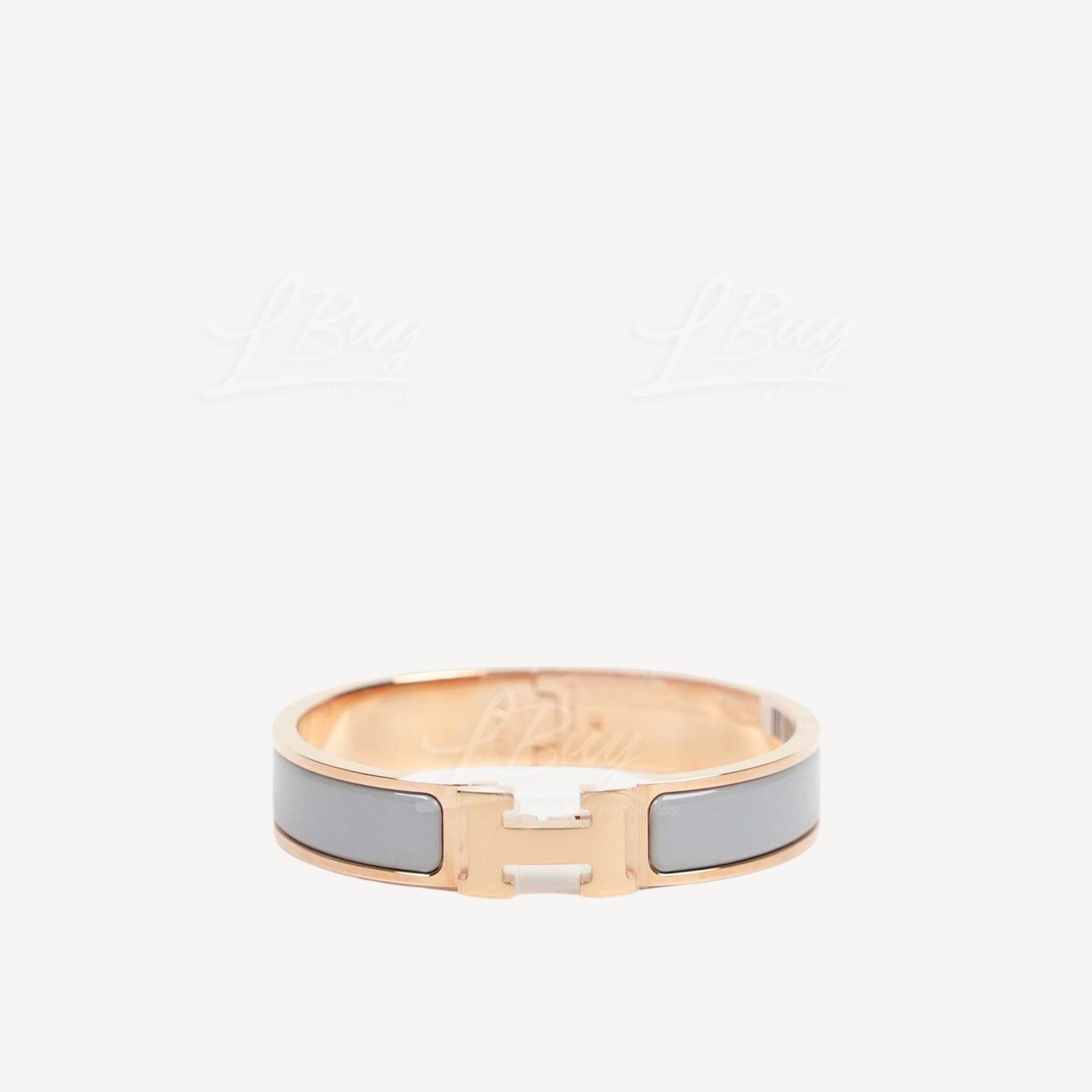 Hermes Clic H Bracelet Gris Rose Gold