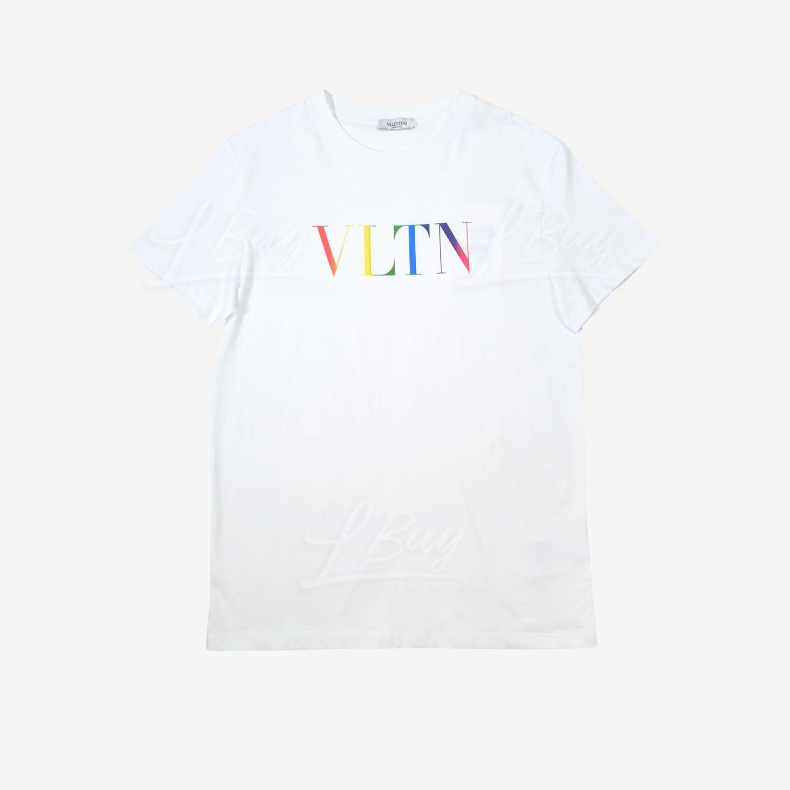 Valentino VLTN 彩色Logo 男士棉質短袖T恤 白色