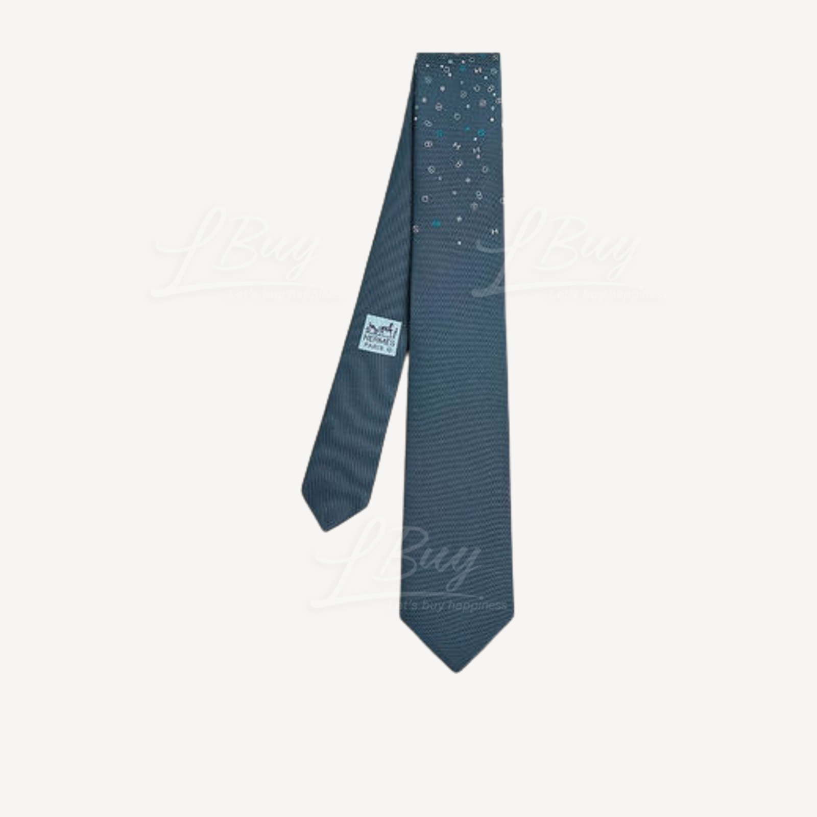 Hermes Tie 7 Quincaillerie Shuffle Tie 领呔 海军蓝 天蓝色