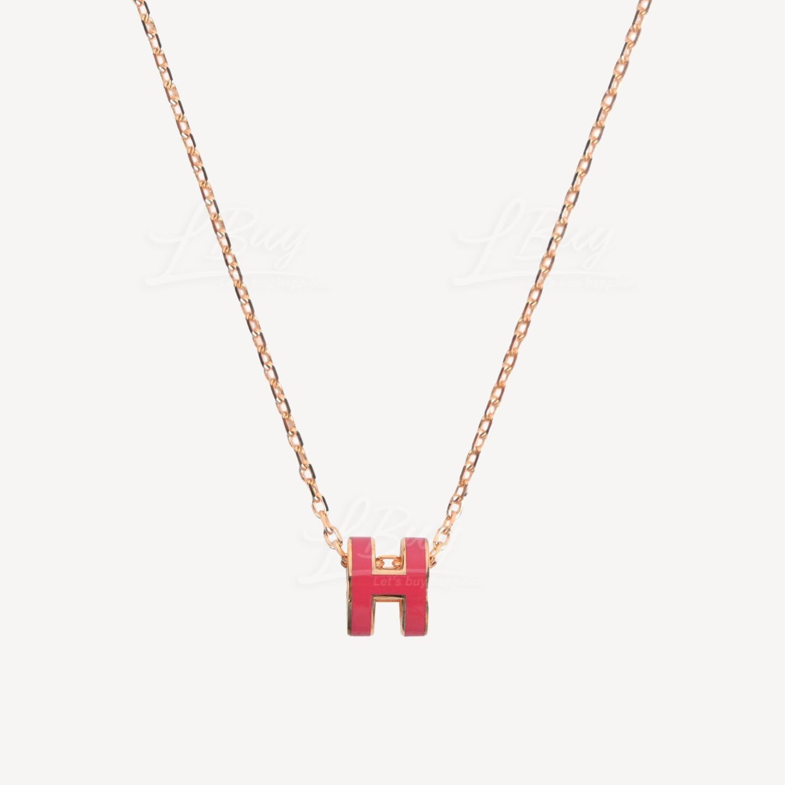 Hermes Mini Pop H Necklace S7 Rose Extreme