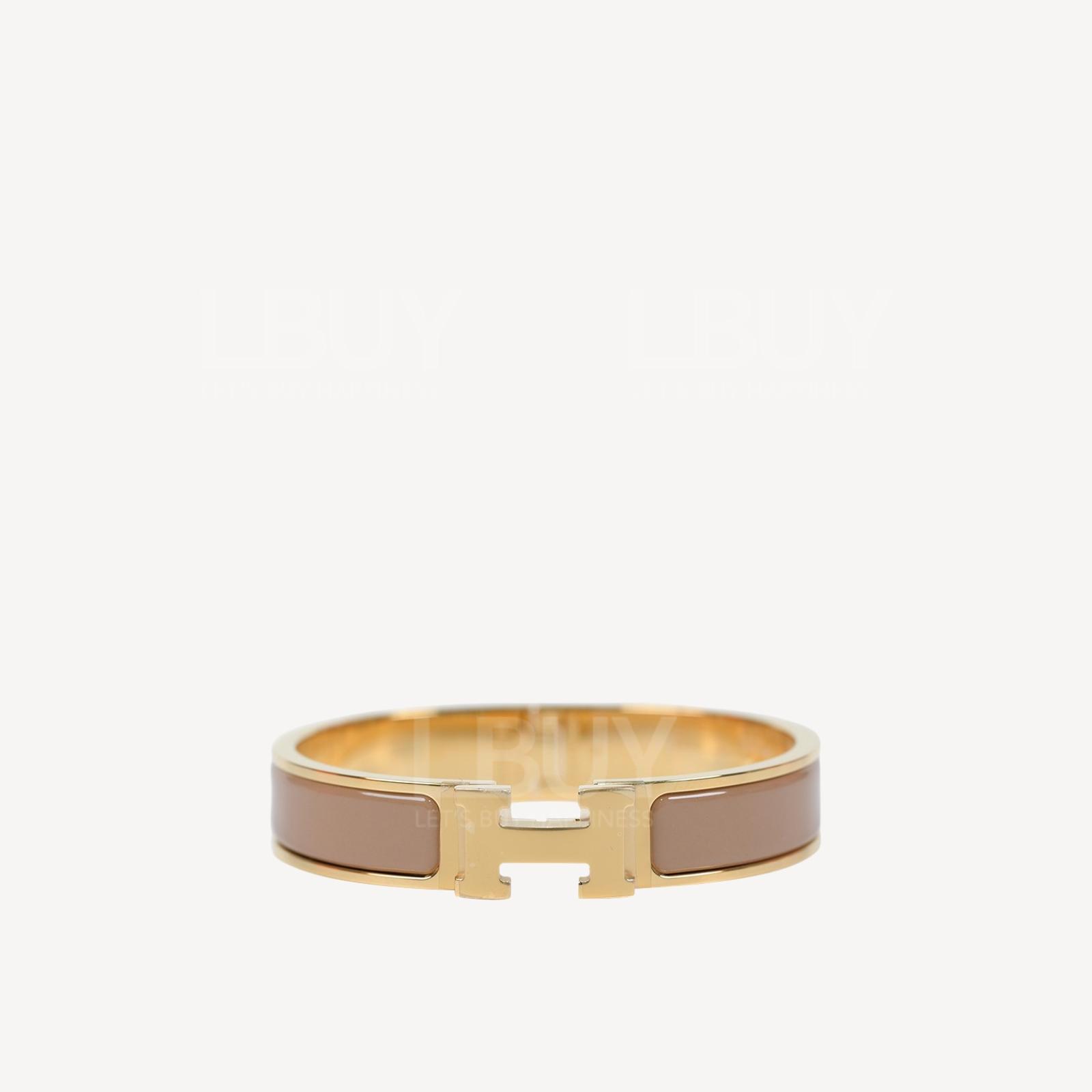 Hermes Clic H Bracelet Châtaigne Gold Hardware