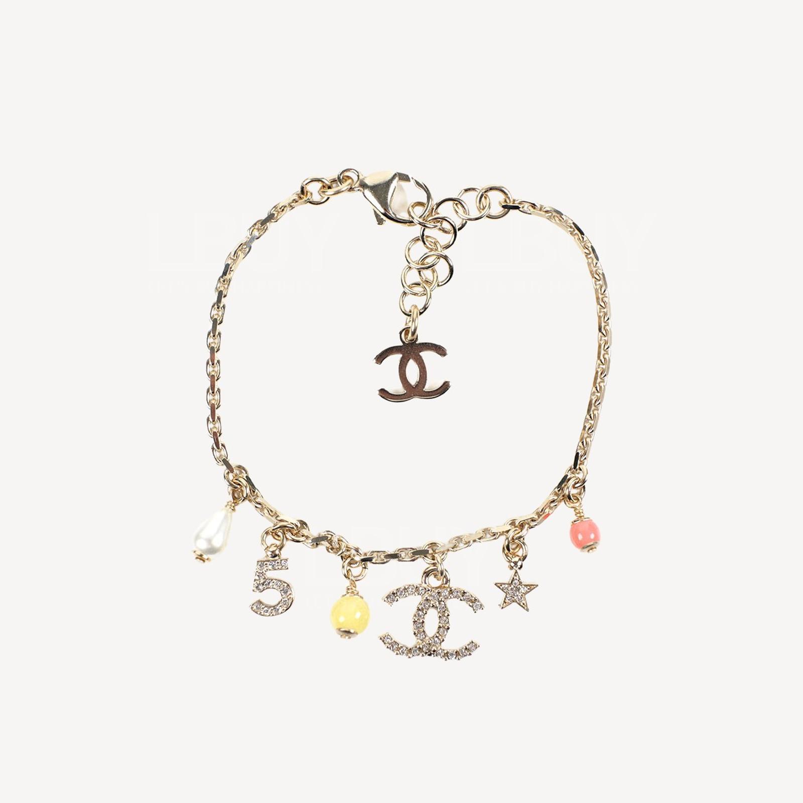 Chanel 金色CC Logo No.5 星星手镯手链 AB8487