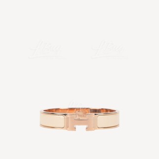 Hermes Clic H Bracelet 4P Beige Nacre Rose Gold