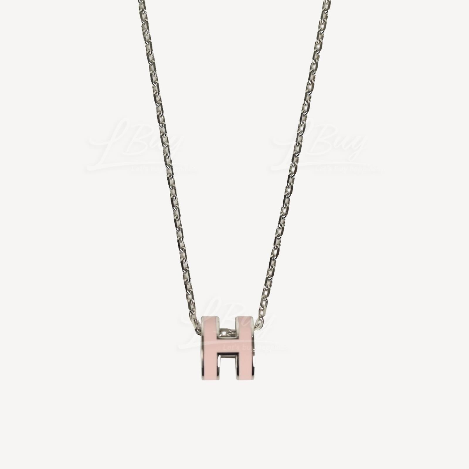 Hermes Mini Pop H Necklace 項鍊 糖果粉配銀色