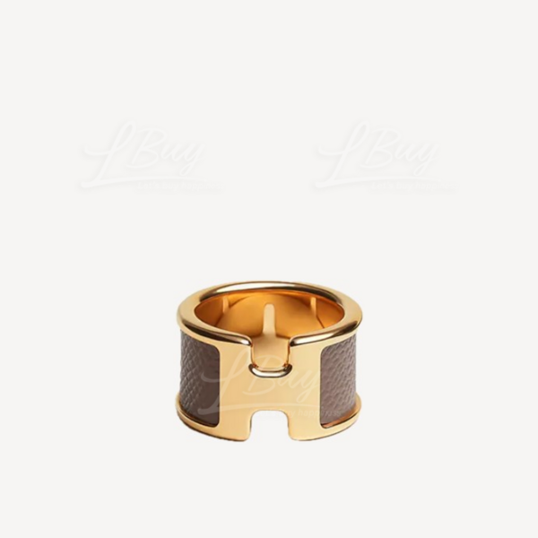 Hermès-Hermes Olympe Ring Large Model Etoupe ghw