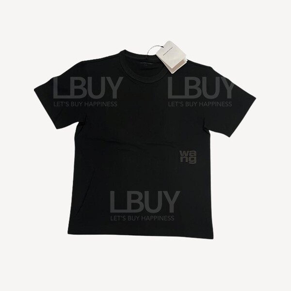 Alexander Wang-T by Alexander Wang Women's Black Puff Logo Tee