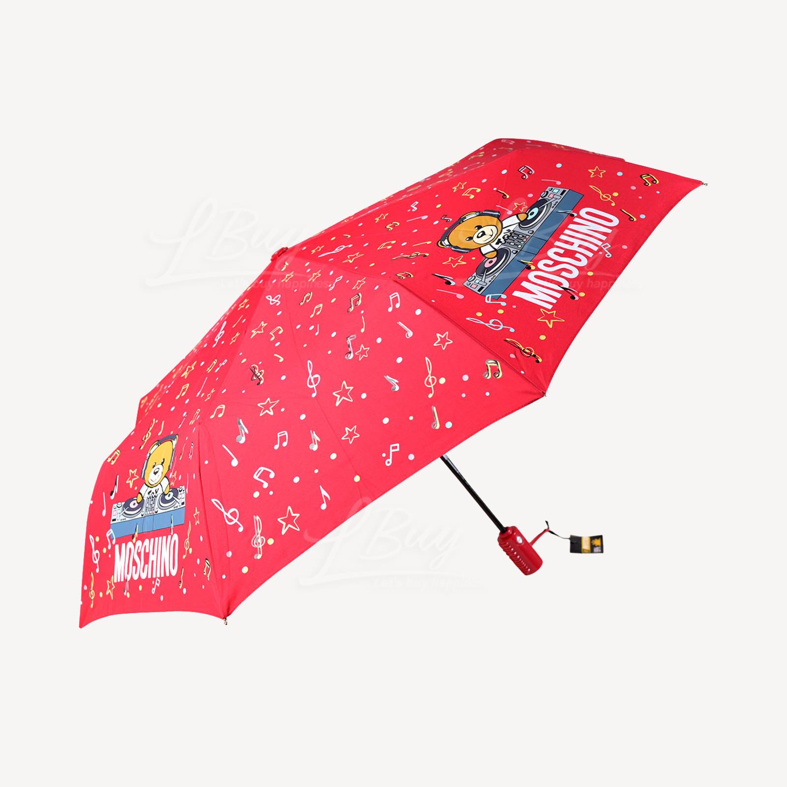 Moschino DJ Teddy Bear UV Resistant Red Automatic Umbrella