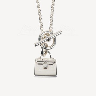 Hermes Amulettes Kelly Pendant 925 Sterling Silver Necklace