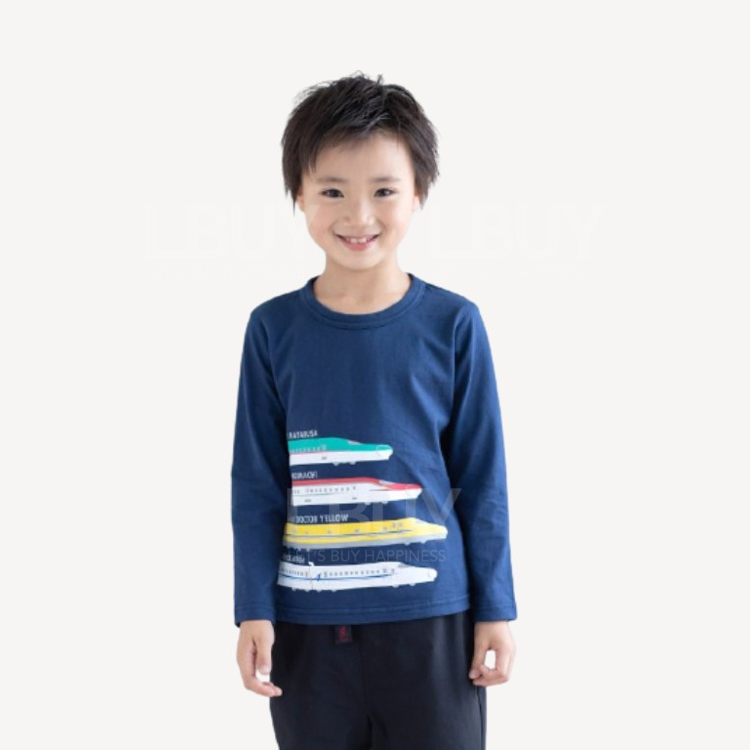 Shinkansen Long Sleeve Tee Dark Blue Colour (Size: 100-140)