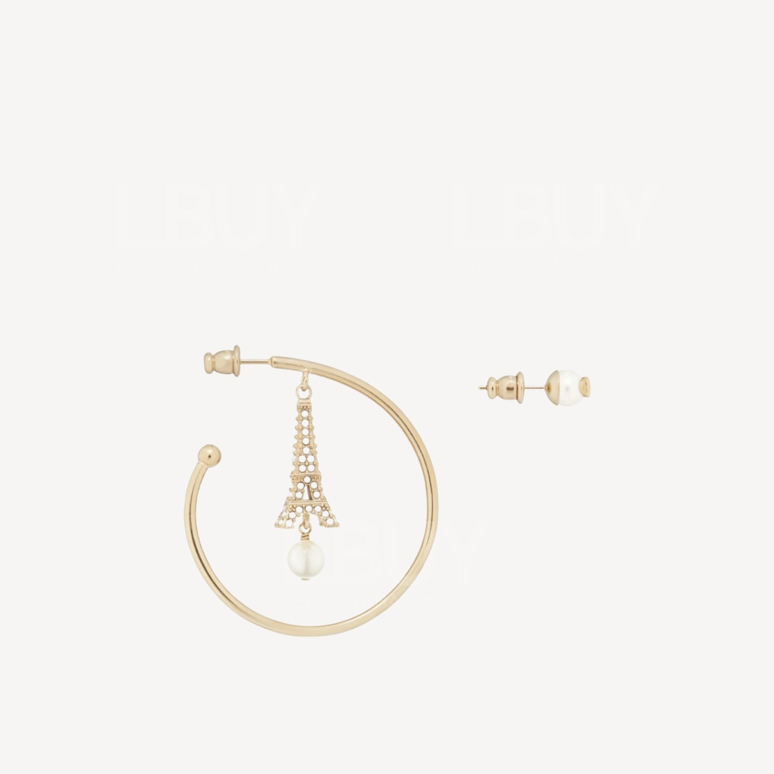 Dior 大圈巴黎鐵塔AB款耳環 E2844