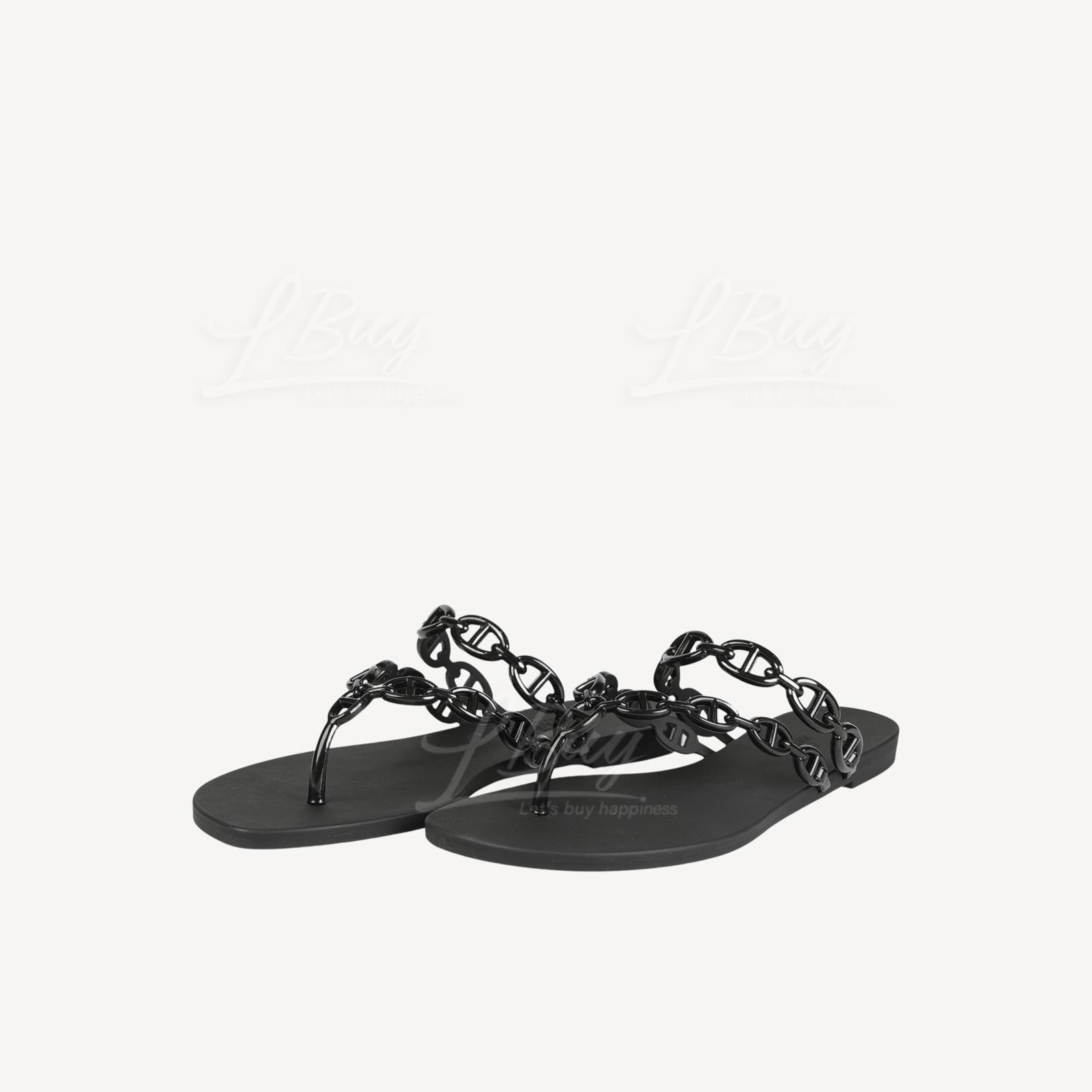 Hermes Island Sandal Noir