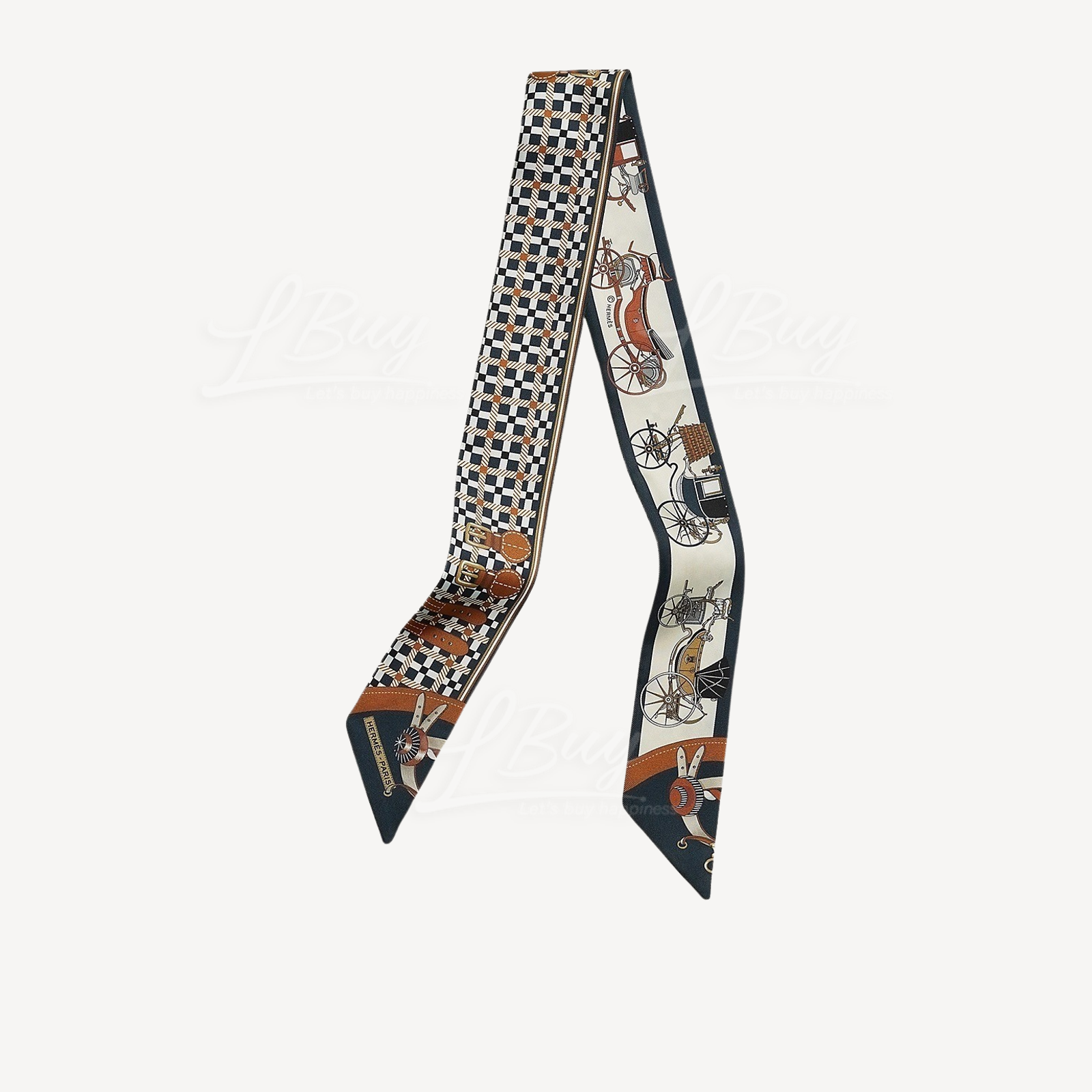 Hermes Les Voitures Nouvelles Twilly Marine Caramel Blanc