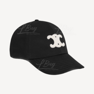 Celine Triomphe Baseball Cap in Cotton Black