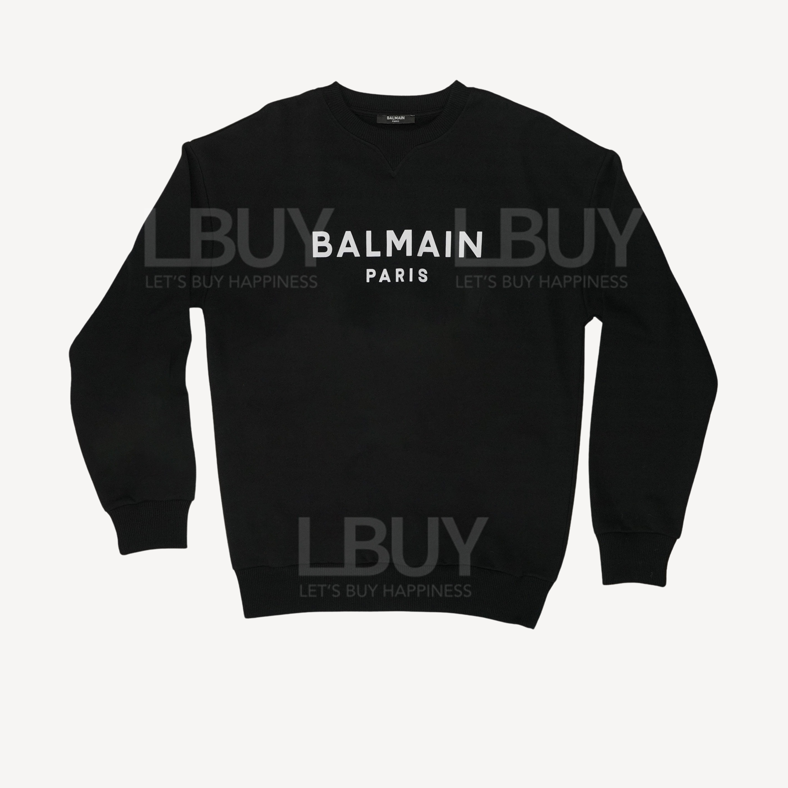 Balmain 白色Logo 卫衣 黑色 BT4S20