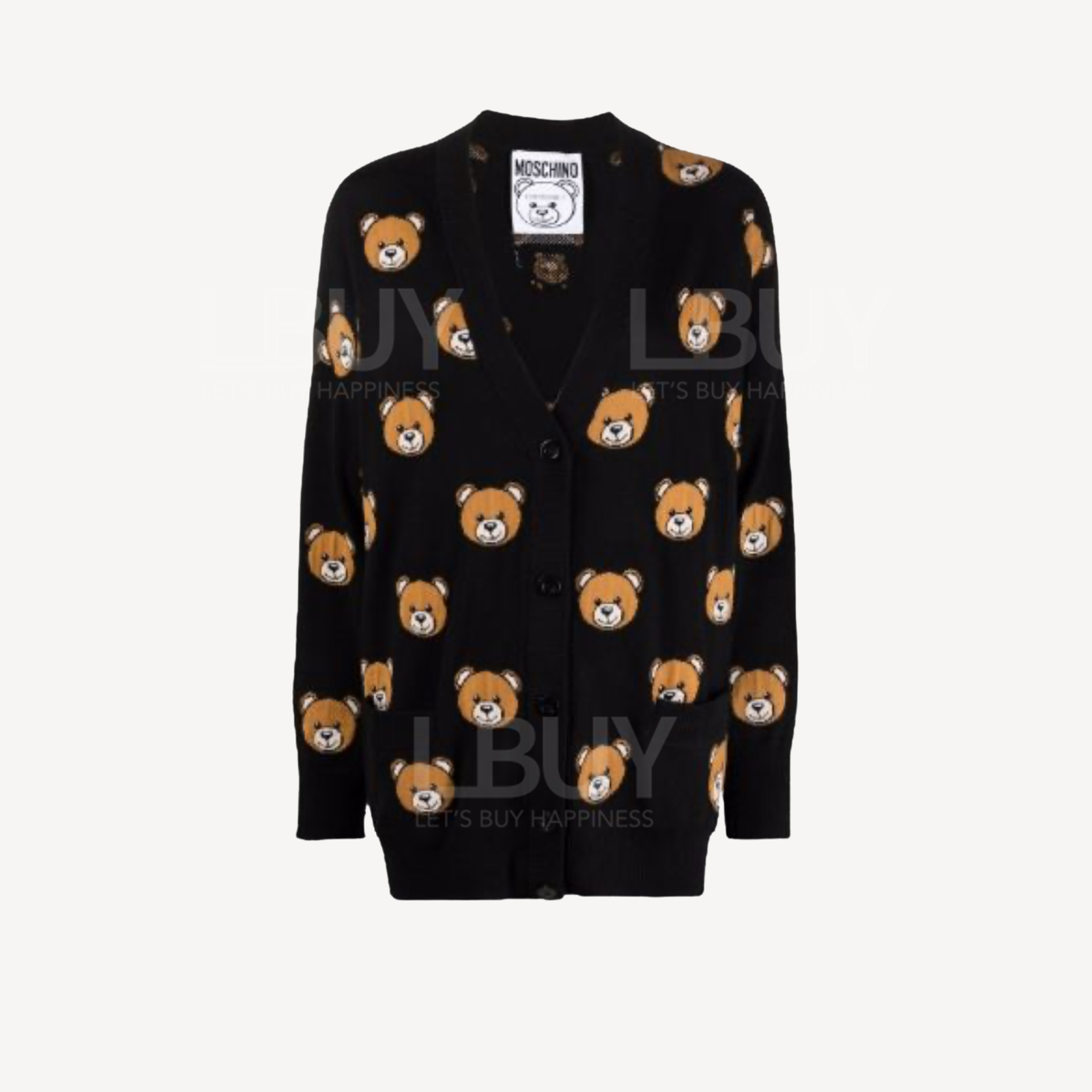 Moschino V0926 黑色多熊頭針織外套