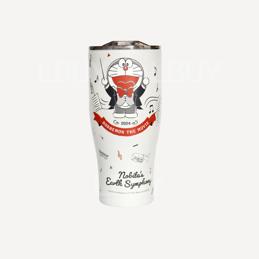 多啦A梦地球交响乐不鏽钢杯连杯盖 灰色