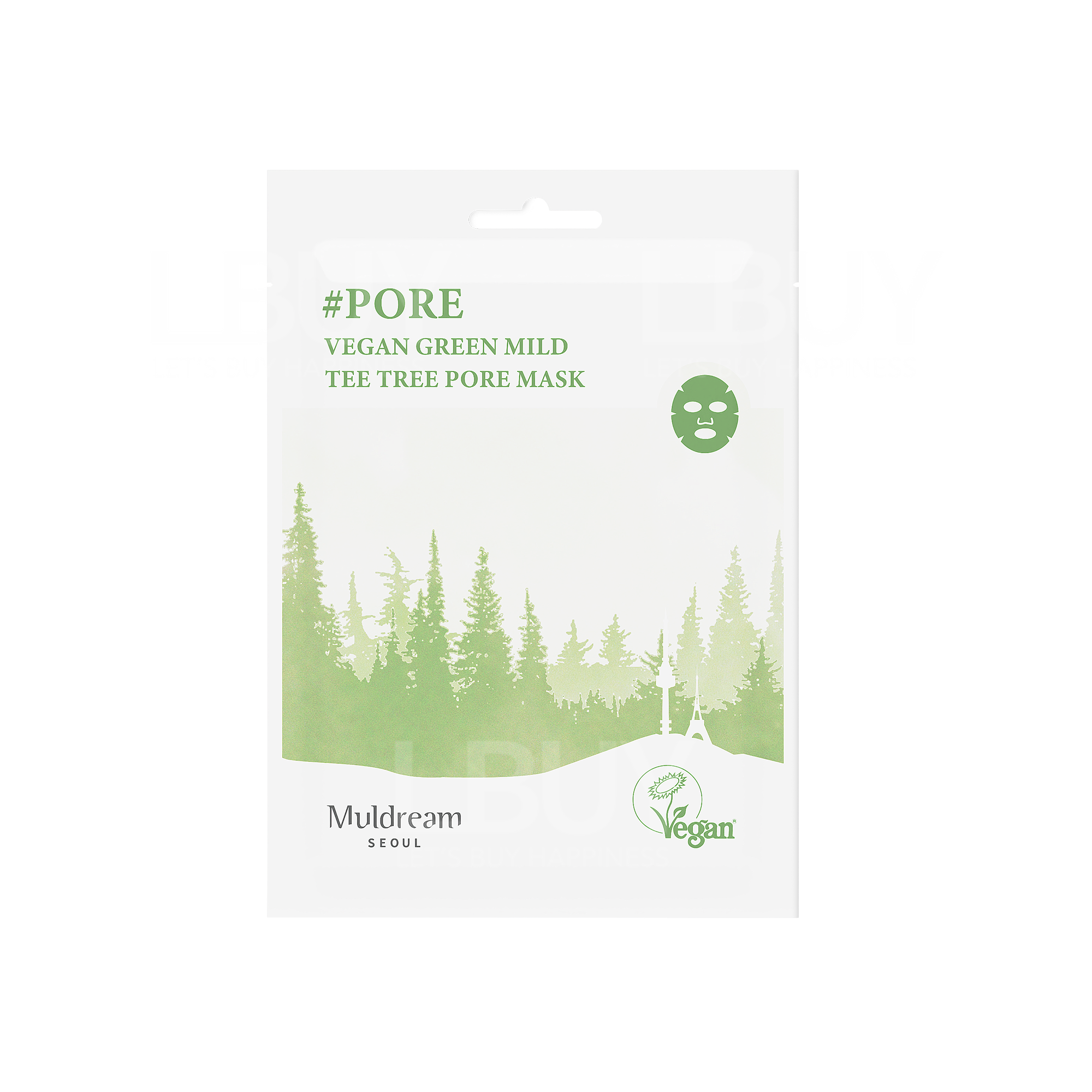 Muldream Vegan Green Mild Tea Tree Pore Mask  25ml x 10ea