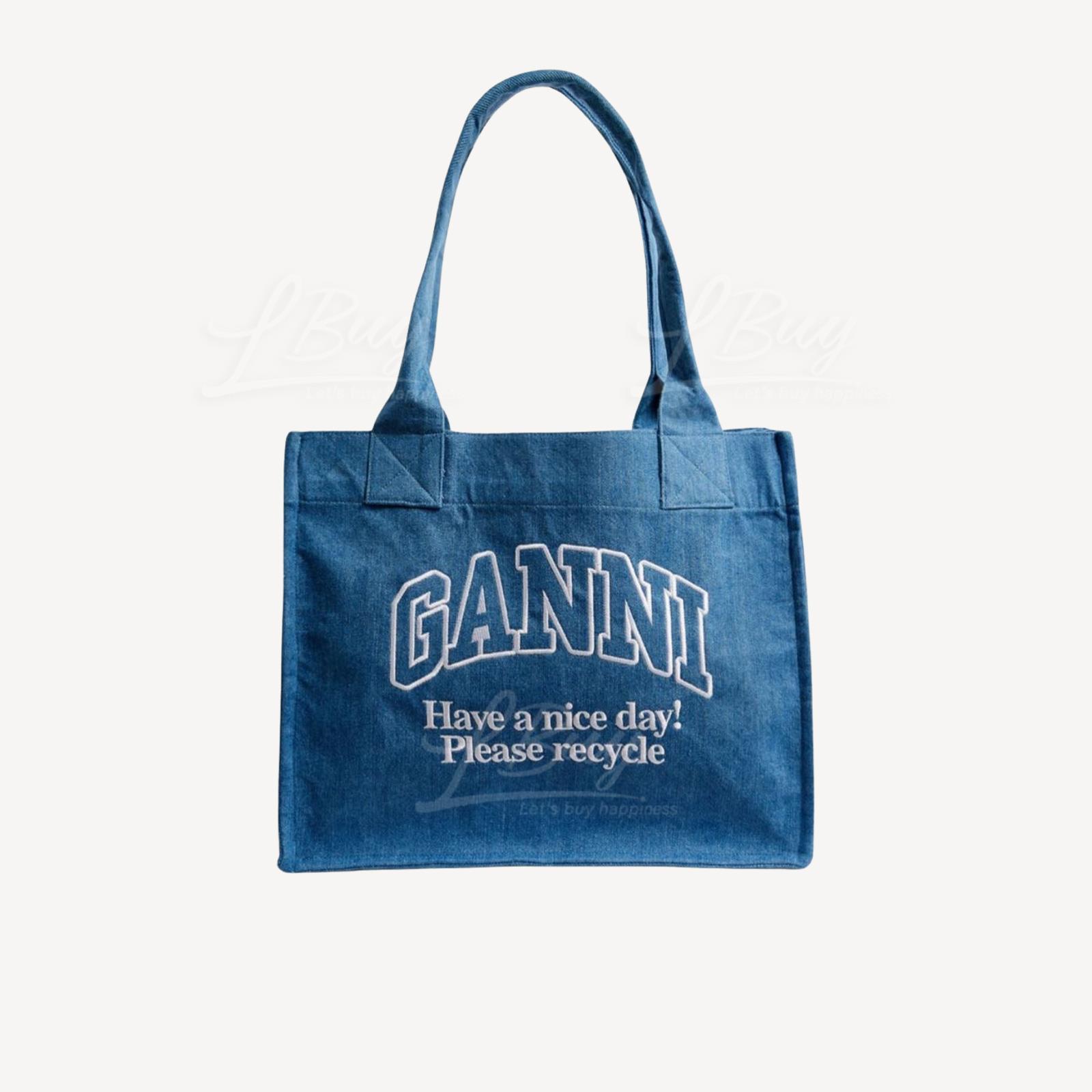 Ganni Blue Large Shopping Bag