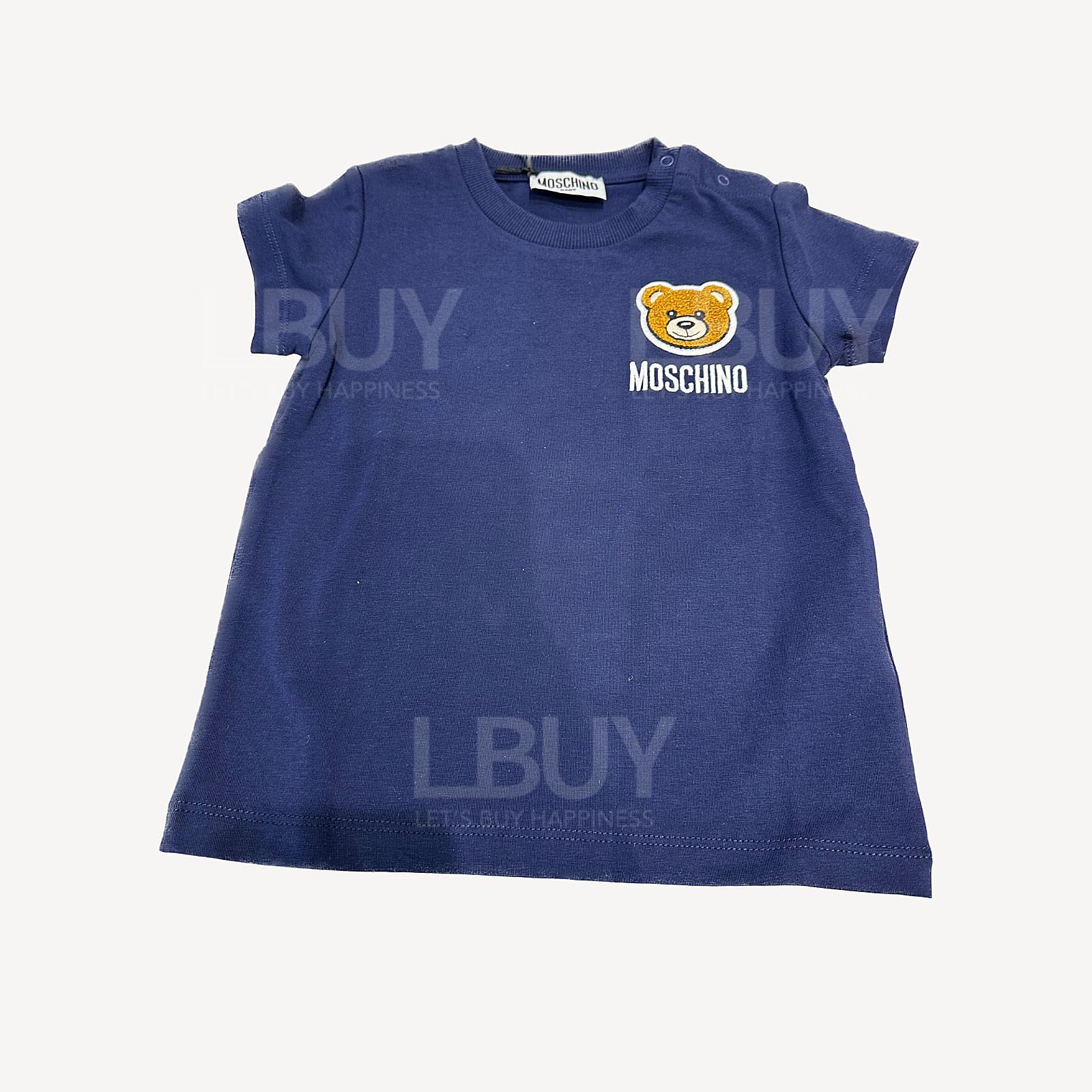 Moschino Kids 深藍色小熊短袖T恤