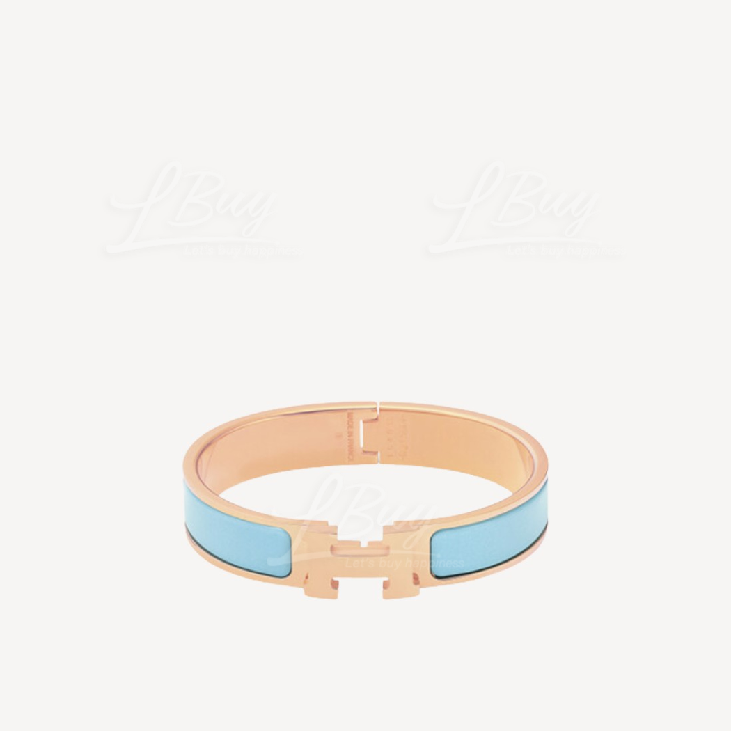 Hermes Clic H Bracelet 手鐲 手鈪 Bleu Polaire配金色