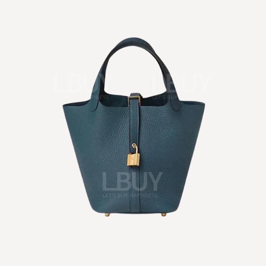 Hermes Picotin Lock 18 Bag 手挽袋 7P 普鲁士蓝 金扣