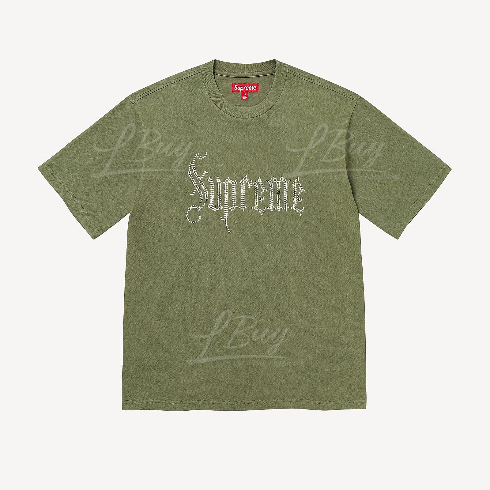 Supreme Rhinestone SS Top Olive