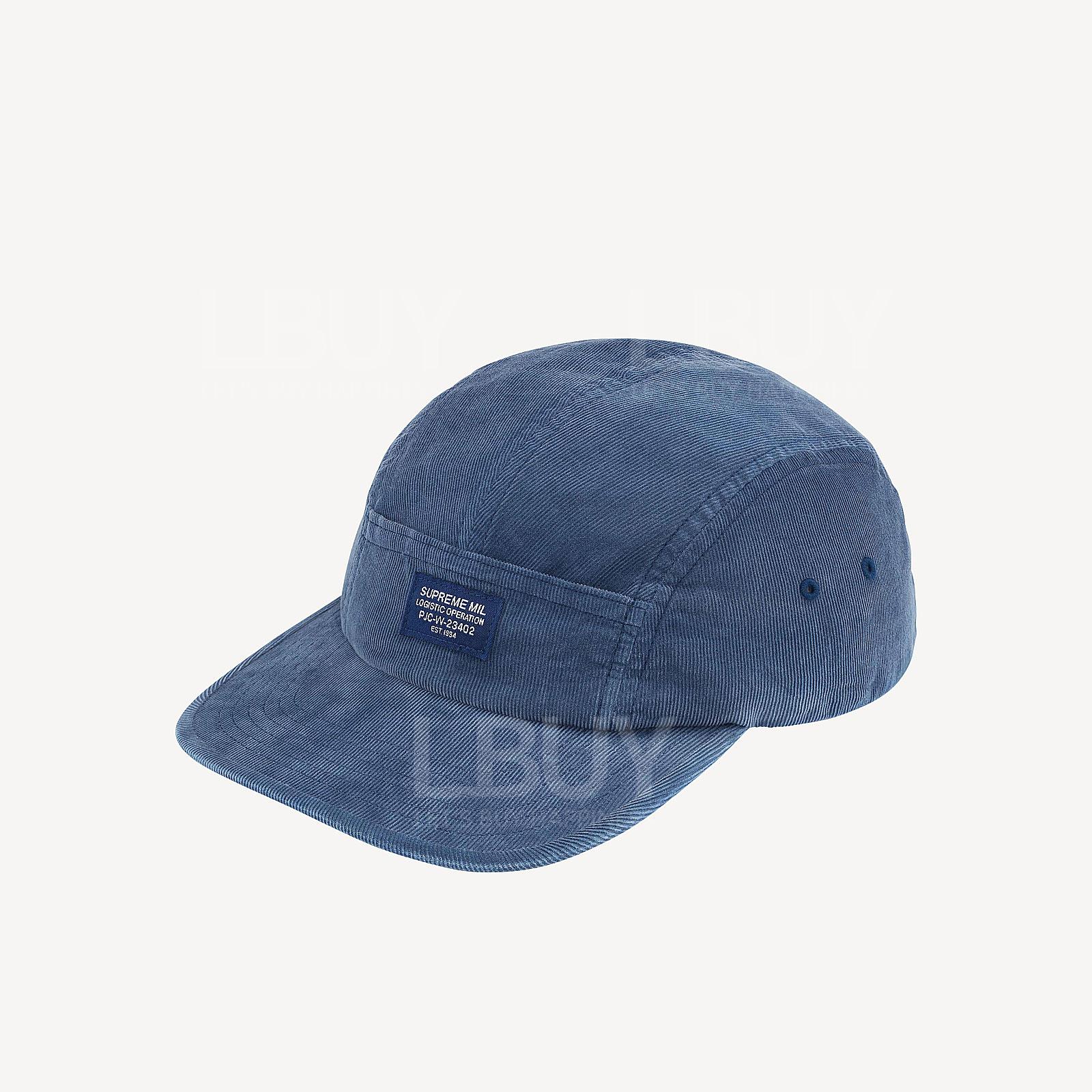 Supreme Corduroy Pocket Camp Cap Blue