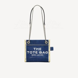 Marc Jacobs The Denim Chain Small Tote Bag Dark Wash