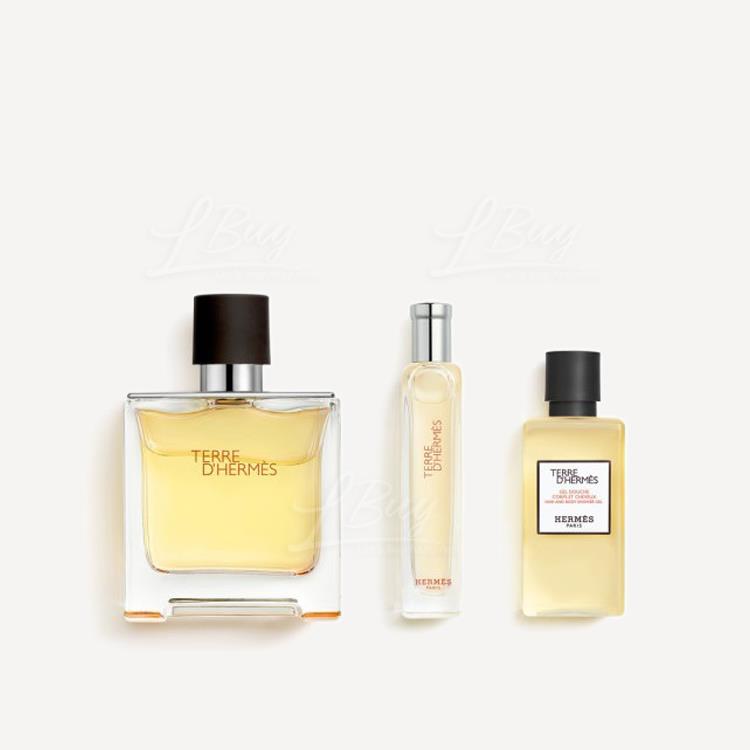 Hermès 大地 Terre d' Hermès 香精香水套裝 ( 香精 75ml +15ml + Shower gel 40ml)