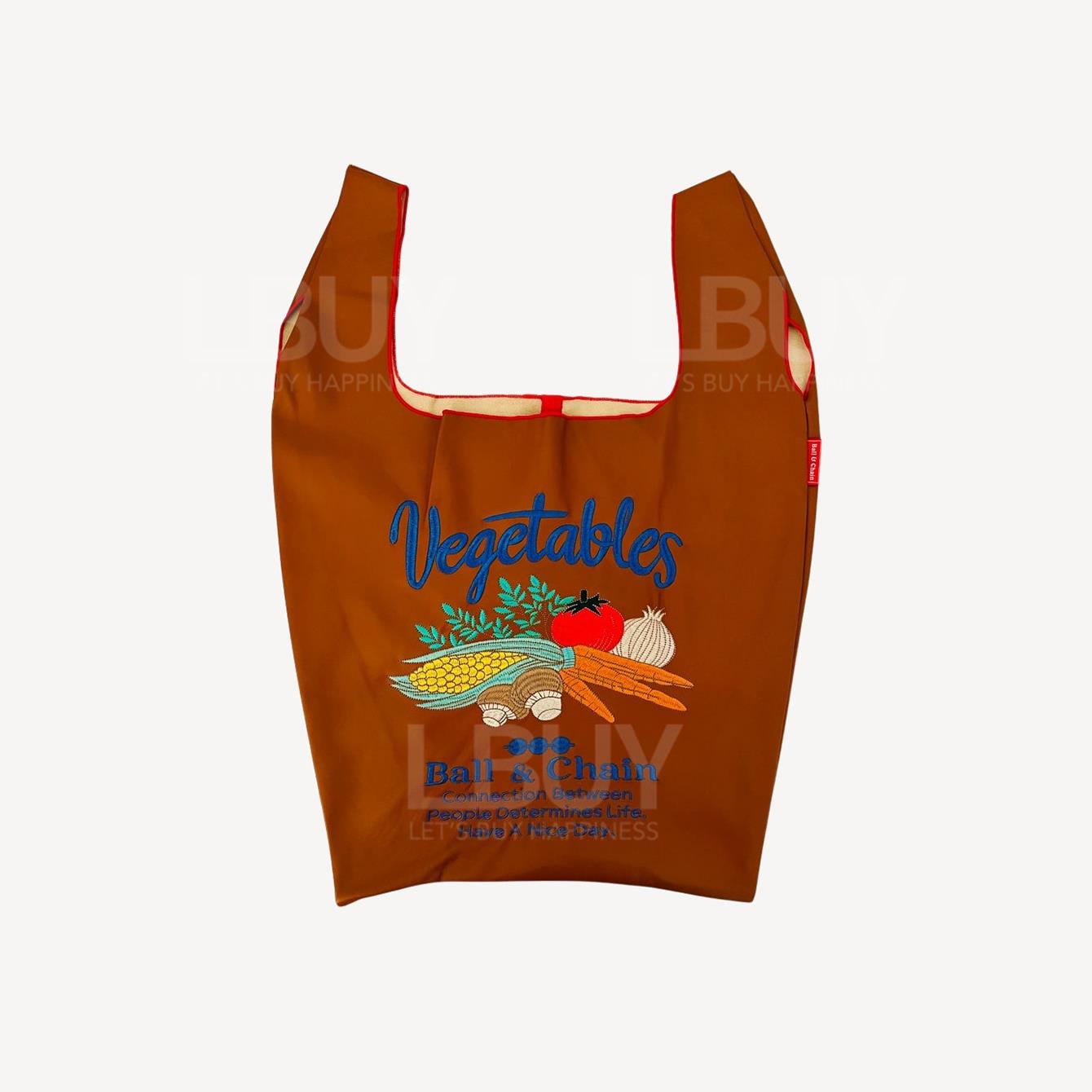 Ball & Chain Embroidered Vest Shopping Bag | vegetables