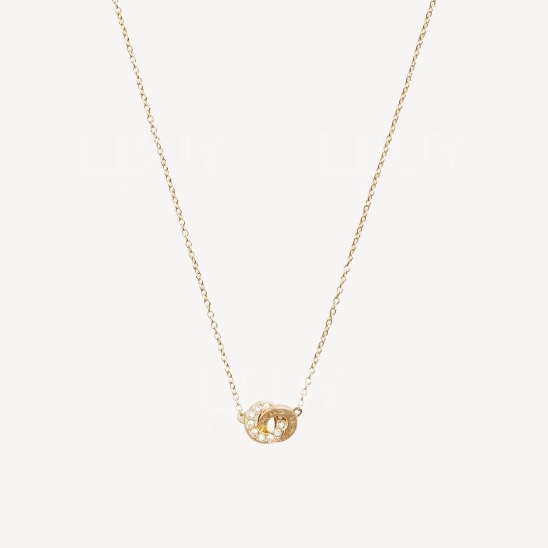 Coach | Interlocking Open Circle Pearl Pendant Necklace