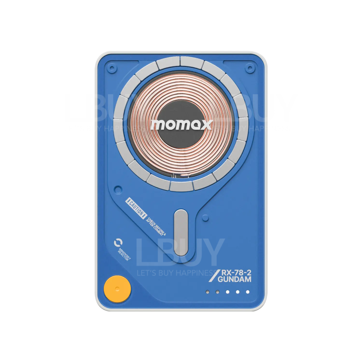 Momax 1-Power X Pro Magnetic Wireless Battery Pack (5000mAh) with Stand and Built-in USB-C Cable (Gundam-White) IP131GDW