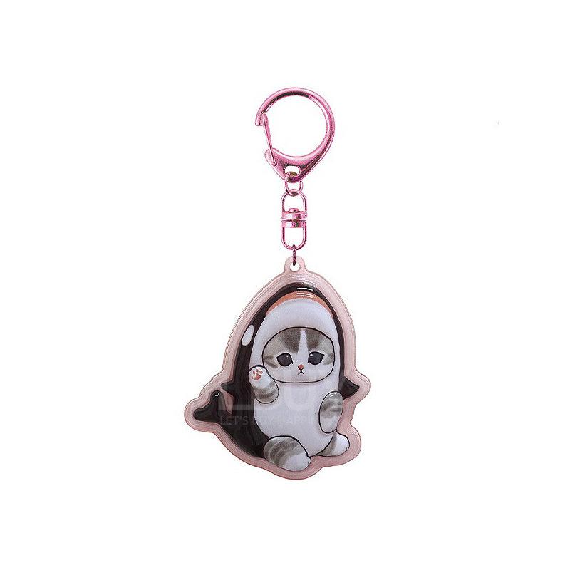 Mofusand Shark Cat Greeting Pendant Keychain