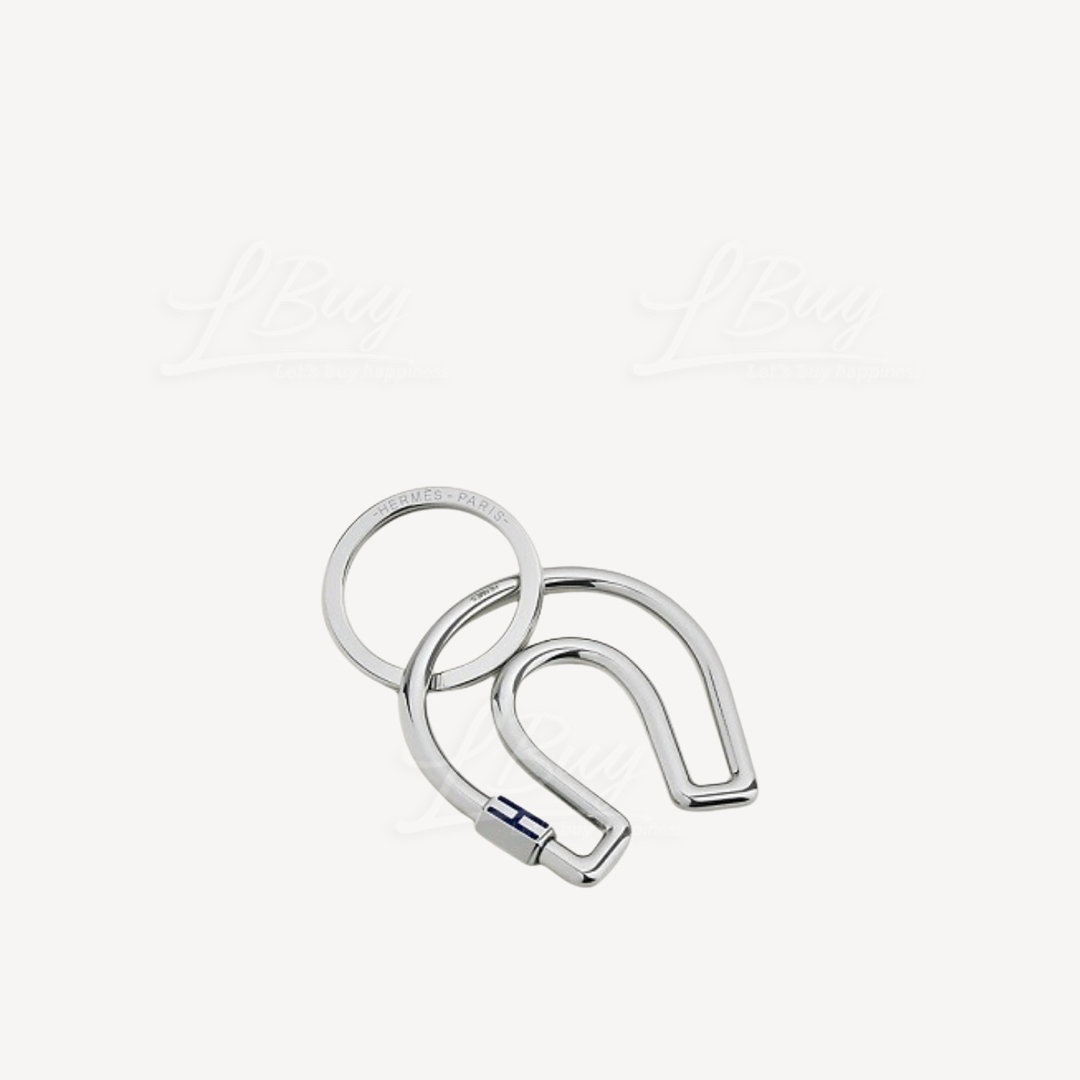 Hermes Fer a Cheval key ring Blue Saphir