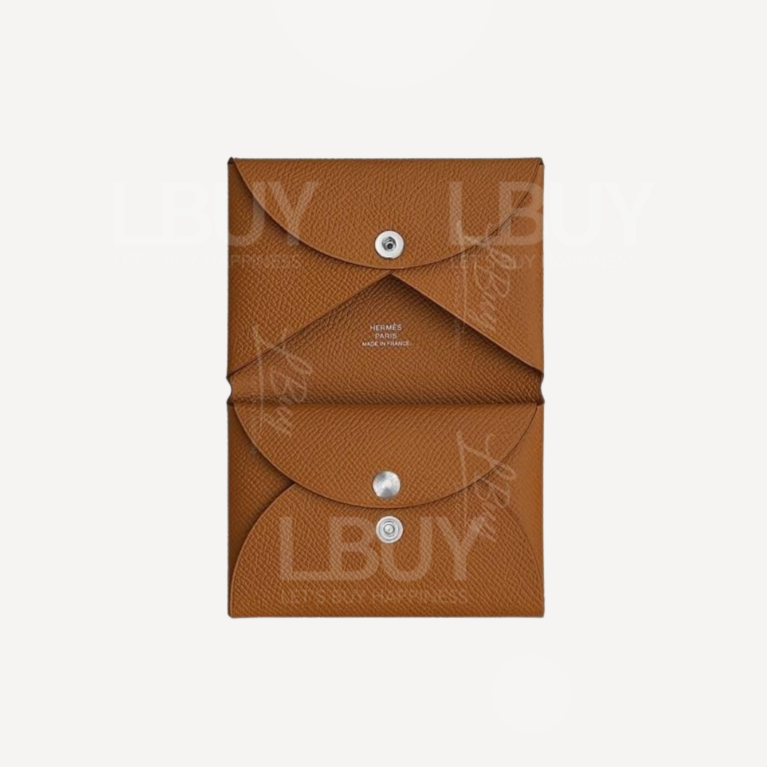 Hermes Calvi Duo Compact Card Holder 金色
