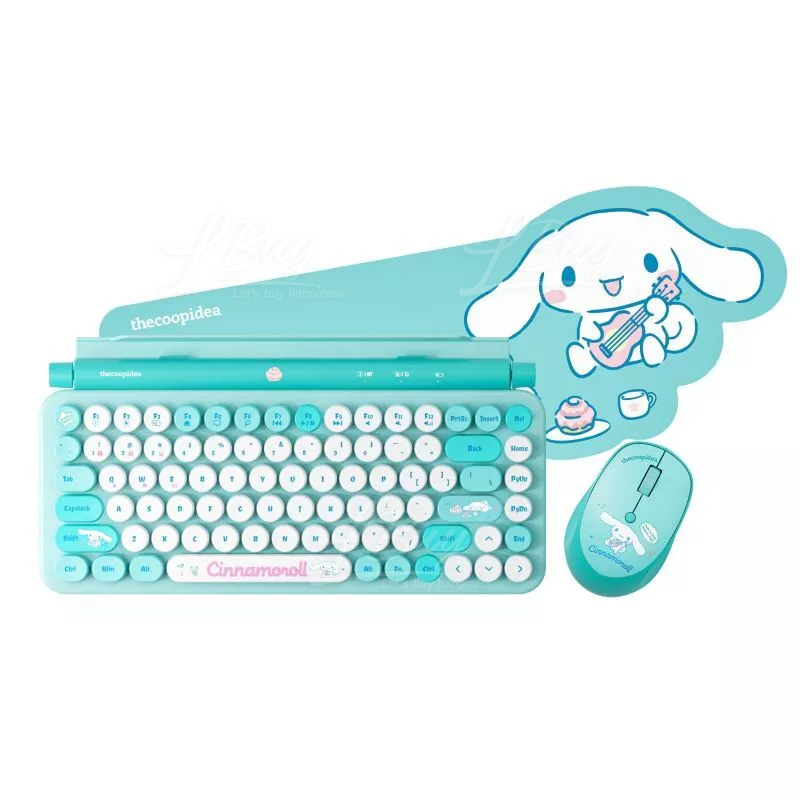 thecoopidea x Sanrio Retro Tappy Bluetooth Keyboard & Mouse Set Cinnamoroll