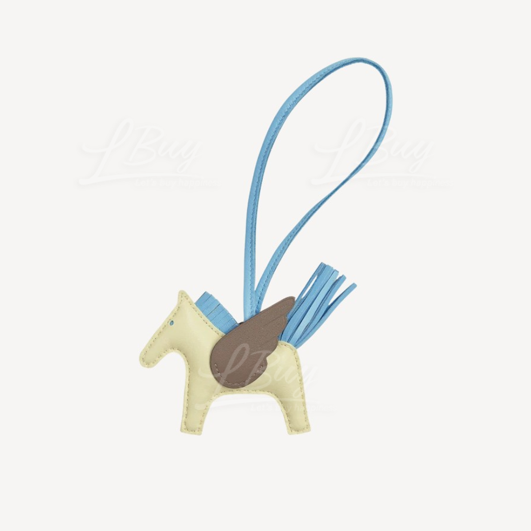 Hermes Rodeo Pegase PM Charm Jaune Milton Celeste Etoupe
