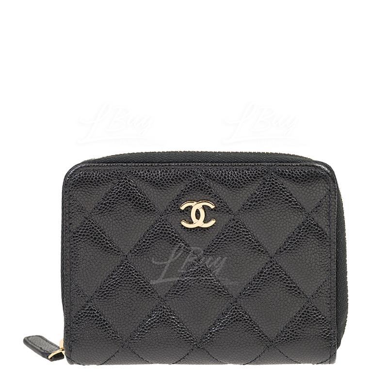 Chanel Black with Gold CC Logo Small Wallet AP4652