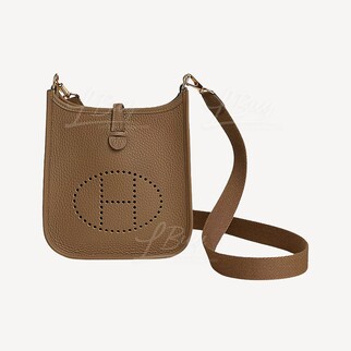 Hermes Mini Evelyne 16 Amazone Bag alezan Dark Brown Gold Buckle