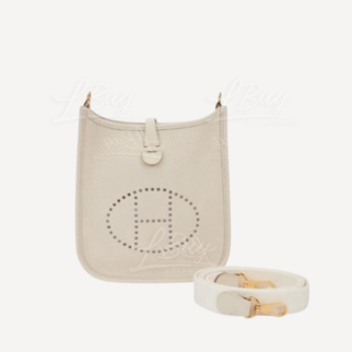 Hermes Mini Evelyne 16 Amazone Bag 奶昔白 金扣